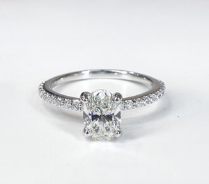 Oval Diamond with Accented Band