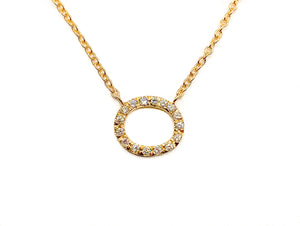 Oval French Set Diamond Necklace