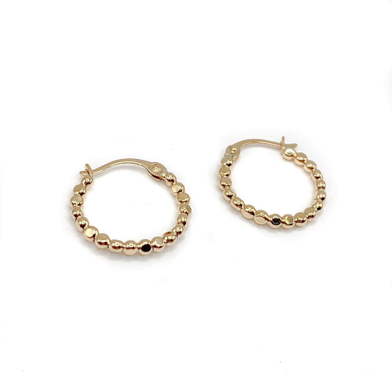 Gold-Filled Beaded Hoops