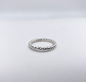 Wide Silver Twist Band