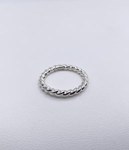 Wide Silver Twist Band